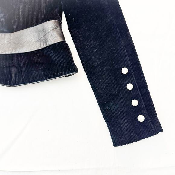 Alice and Olivia Banded Black Military Style Cropped Blazer Jacket Size Small - Picture 3 of 6